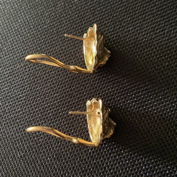 Tiffany & Co. Gold SCHLUMBERGER Grn Emerald & BLUE SAPPHIRE Lion head EARRINGS - Picture 3 of 5